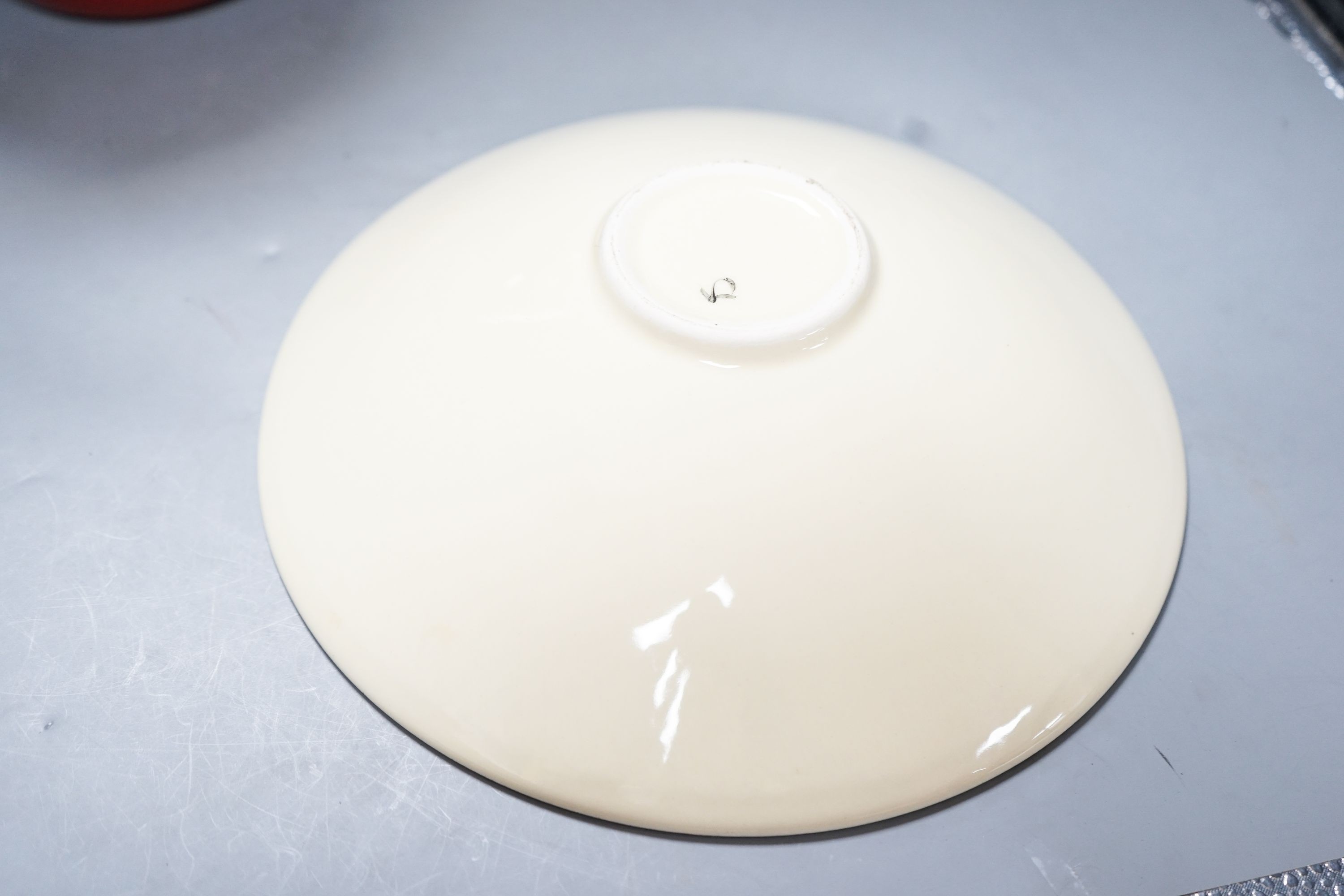 A Poole pottery vase and a shallow dish 27cm